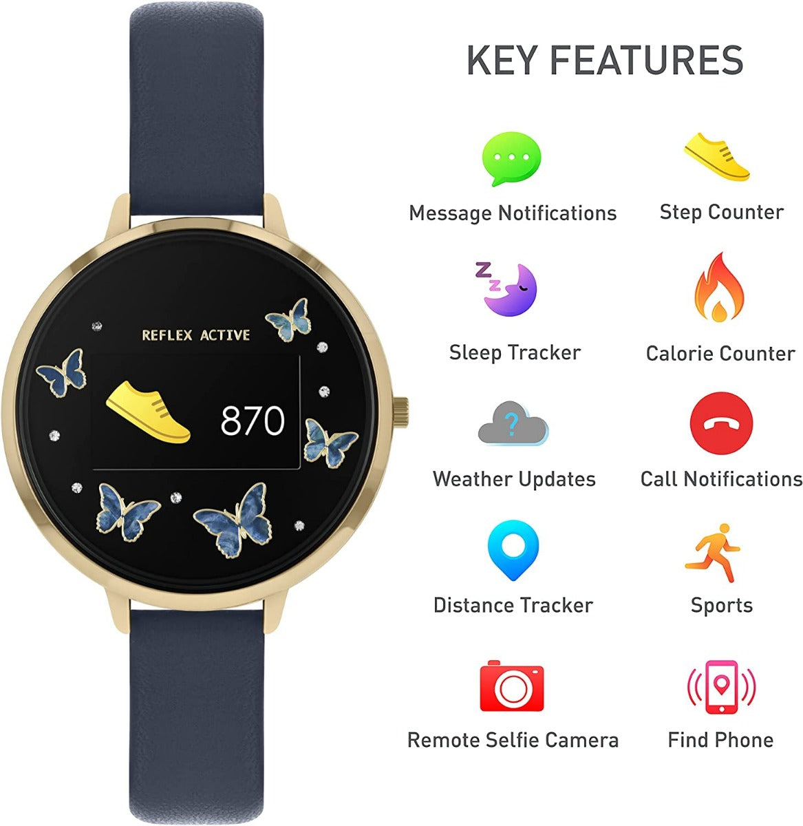 Reflex Active Series 3 Ladies Smart Watch with PU Strap RA03-2124
