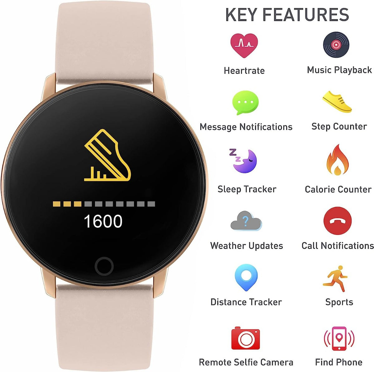 Reflex Active Smart Watch with Nude Pink Strap RA05-2020