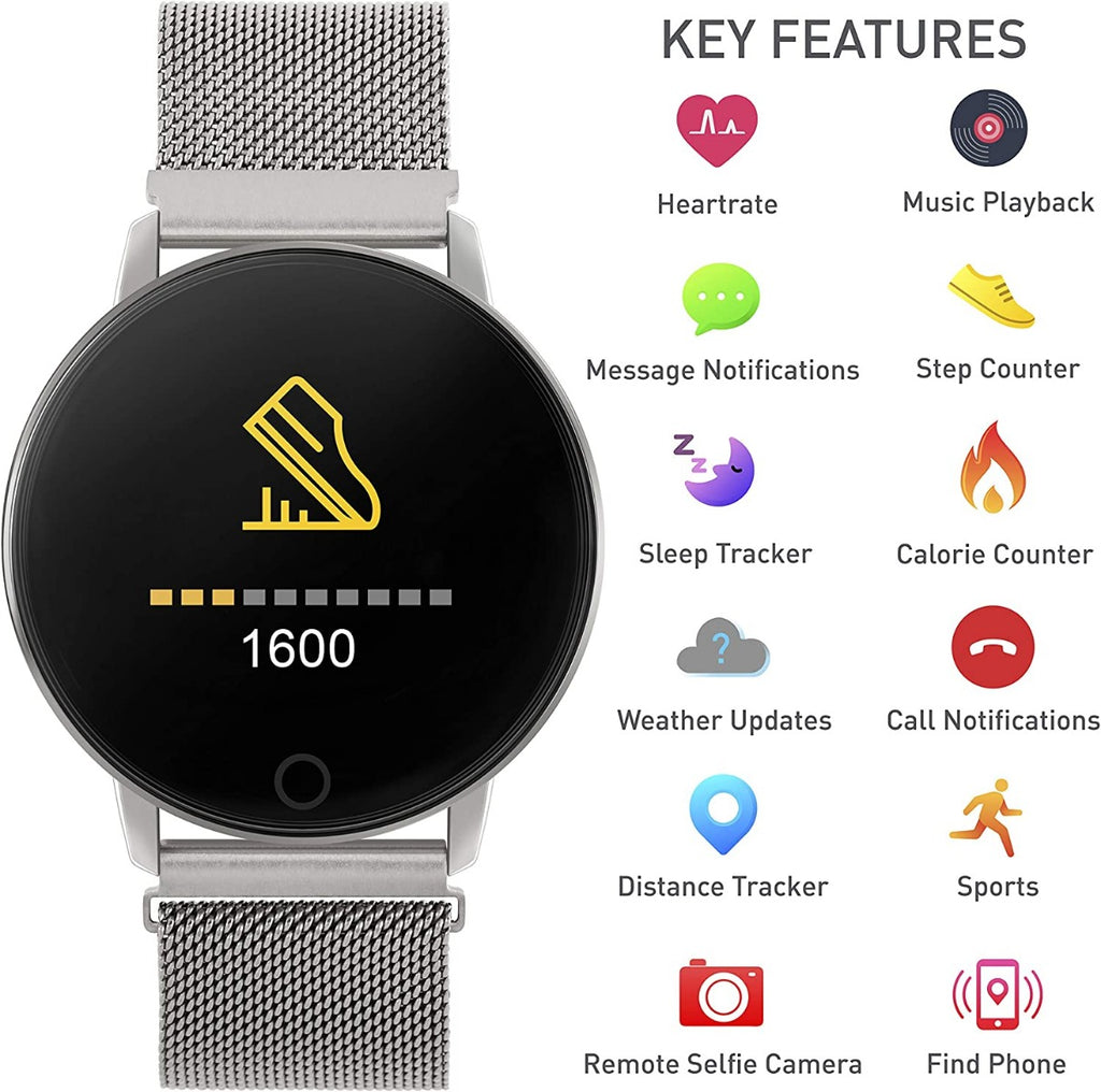 Reflex Active Series 5 Unisex Smart Watch with Milanese Strap RA05-4015