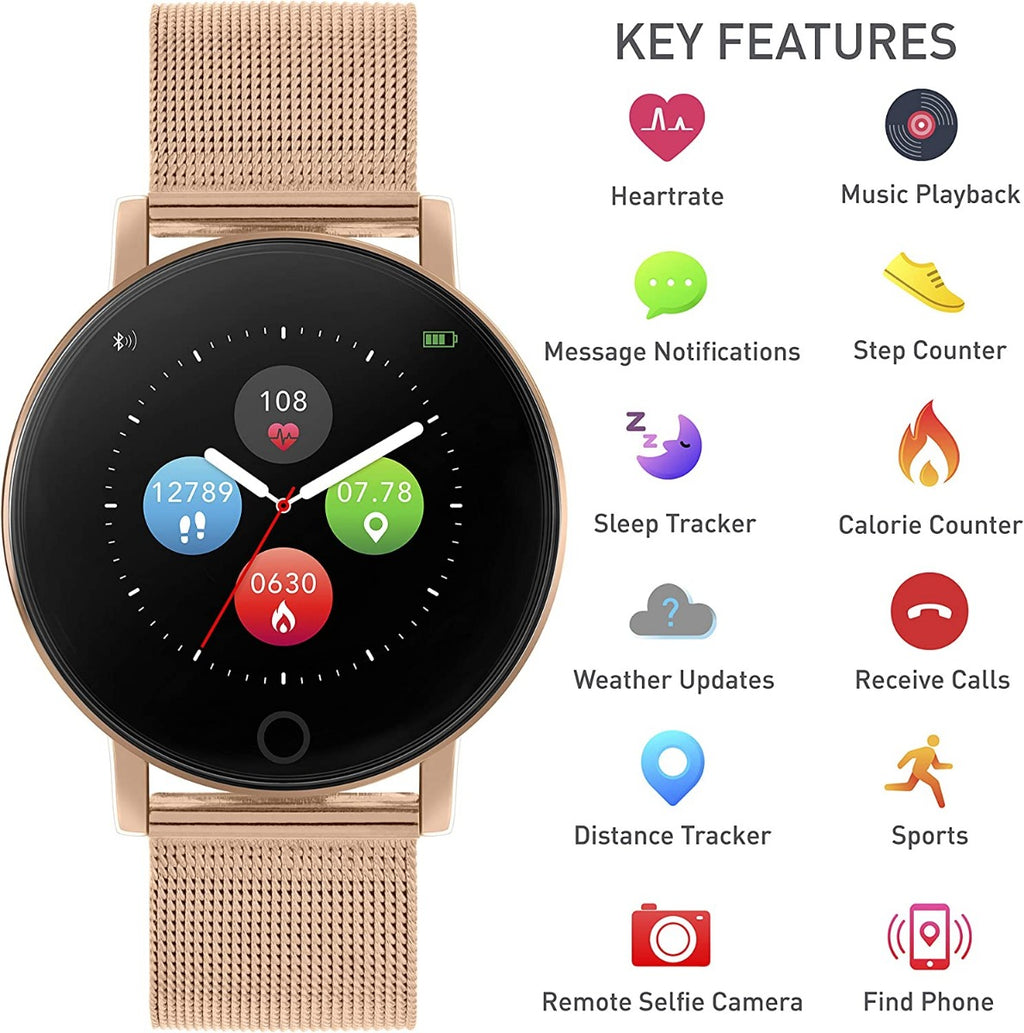 Reflex Active Series 5 Unisex Smart Watch with Milanese Strap RA05-4016