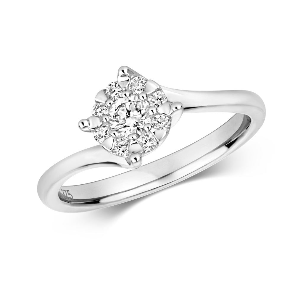 9ct White Gold Diamond Engagement Ring 0.3 CT