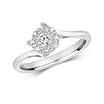9ct White Gold Diamond Engagement Ring 0.3 CT