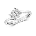 9ct White Gold Diamond Engagement Ring 0.3 CT