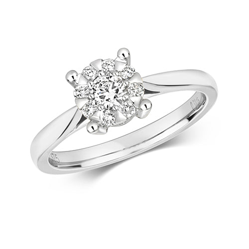 9ct White Gold Diamond Engagement Ring 0.3 CT