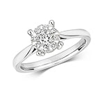 9ct White Gold Diamond Engagement Ring 0.3 CT