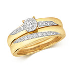 9ct Yellow Gold Diamond Bridal Set 0.28 CT