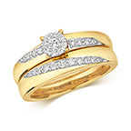 9ct Yellow Gold Diamond Bridal Set 0.28 CT