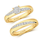 9ct Yellow Gold Diamond Bridal Set 0.28 CT