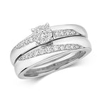 9ct White Gold Diamond Bridal Set 0.28 CT