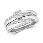 9ct White Gold Diamond Bridal Set 0.28 CT