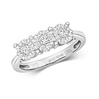 9ct White Gold Diamond Dress Ring 0.39 CT