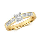 9ct Yellow Gold Diamond Engagement Ring 0.16 CT