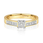 9ct Yellow Gold Diamond Engagement Ring 0.16 CT