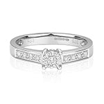 9ct White Gold Diamond Engagement Ring 0.16 CT