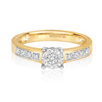 9ct Yellow Gold Diamond Engagement Ring 0.21 CT
