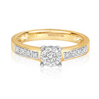 9ct Yellow Gold Diamond Engagement Ring 0.21 CT