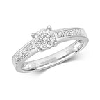 9ct White Gold Diamond Engagement Ring 0.21 CT