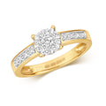 9ct Yellow Gold Diamond Engagement Ring 0.33 CT