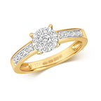 9ct Yellow Gold Diamond Engagement Ring 0.33 CT