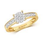 9ct Yellow Gold Diamond Engagement Ring 0.33 CT