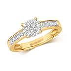 9ct Yellow Gold Diamond Engagement Ring 0.33 CT
