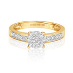 9ct Yellow Gold Diamond Engagement Ring 0.33 CT