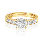 9ct Yellow Gold Diamond Engagement Ring 0.33 CT