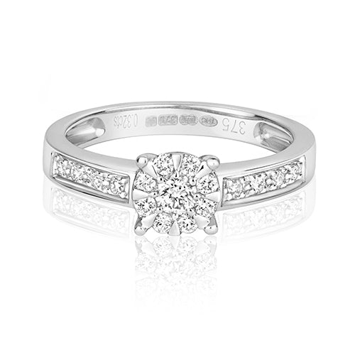 9ct White Gold Diamond Engagement Ring 0.33 CT