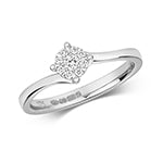9ct White Gold Diamond Engagement Ring 0.13 CT