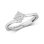 9ct White Gold Diamond Engagement Ring 0.13 CT