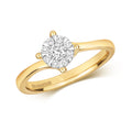 9ct Yellow Gold Diamond Engagement Ring 0.25 CT