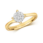 9ct Yellow Gold Diamond Engagement Ring 0.25 CT