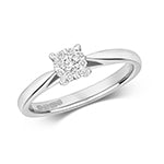 9ct White Gold Diamond Engagement Ring 0.13 CT
