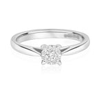 9ct White Gold Diamond Engagement Ring 0.13 CT