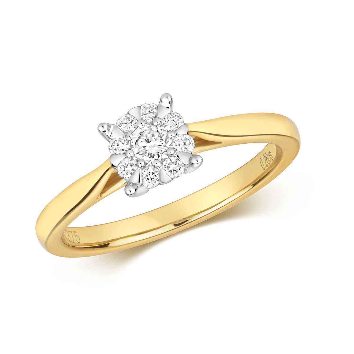 9ct Yellow Gold Diamond Engagement Ring 0.25 CT