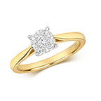 9ct Yellow Gold Diamond Engagement Ring 0.25 CT