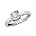 9ct White Gold Diamond Engagement Ring  CT