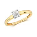 9ct Yellow Gold Diamond Engagement Ring 0.06 CT