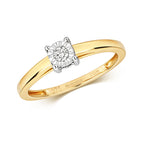 9ct Yellow Gold Diamond Engagement Ring 0.06 CT