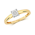 9ct Yellow Gold Diamond Engagement Ring 0.06 CT
