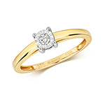 9ct Yellow Gold Diamond Engagement Ring 0.06 CT