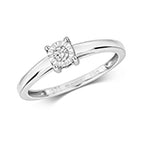 9ct White Gold Diamond Engagement Ring 0.06 CT