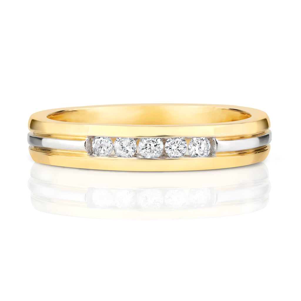9ct Yellow Gold Diamond Band Ring 0.16 CT