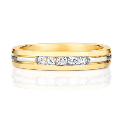 9ct Yellow Gold Diamond Band Ring 0.16 CT