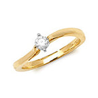 9ct Yellow Gold Diamond Engagement Ring  CT RD170