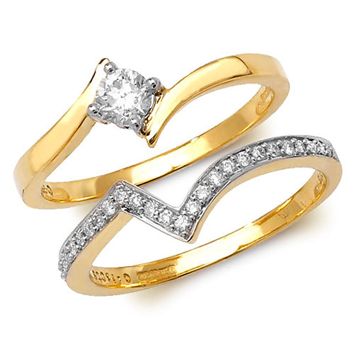 9ct Yellow Gold Diamond Bridal Set RD174B