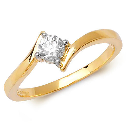 9ct Yellow Gold Diamond Engagement Ring  CT RD175