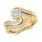 9ct Yellow Gold Diamond Bridal Set 0.51