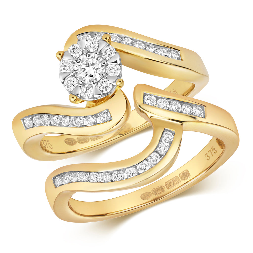 9ct Yellow Gold Diamond Bridal Set 0.51