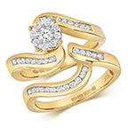 9ct Yellow Gold Diamond Bridal Set 0.51
